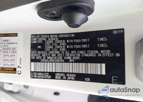 2019 Toyota 4Runner Trd Off Road Premium z USA, uszkodzony, nr VIN JTEBU5JR5K5680356